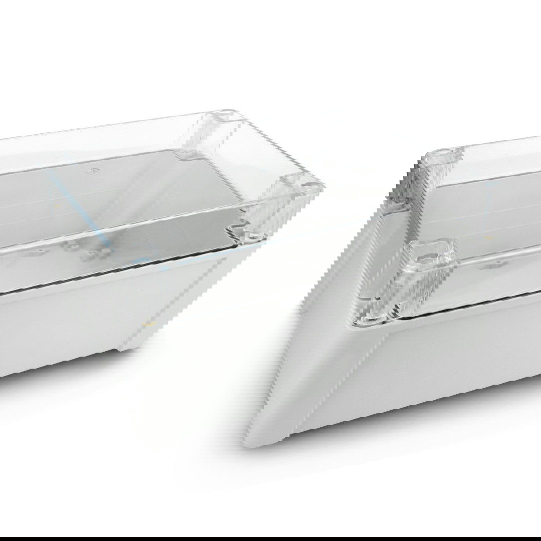 Kradex Kit - Hermetic enclosure ZP240.190.105SJp HTM PC with brass bushings - for wall mounting - light