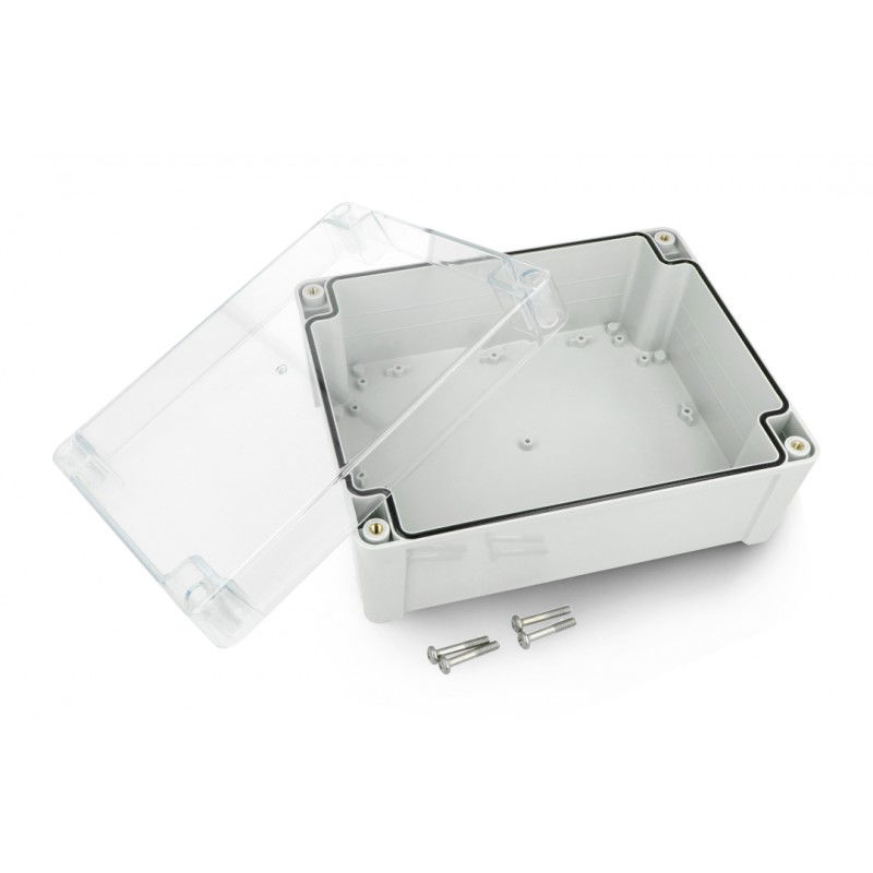 Kradex Kit - Hermetic enclosure ZP240.190.105SJp HTM PC with brass bushings - for wall mounting - light