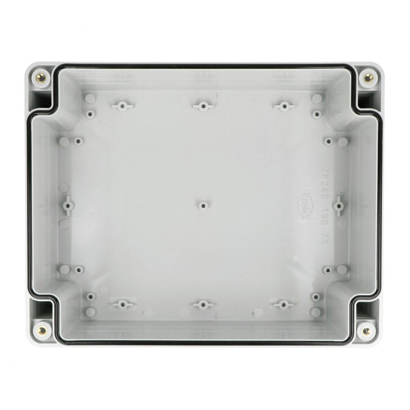 Kradex Kit - Hermetic enclosure ZP240.190.105SJp HTM PC with brass bushings - for wall mounting - light