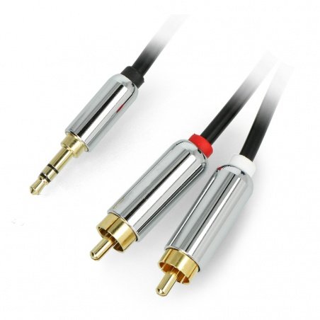 Jack 3,5mm - 2xRCA cable - black 2,5m - Blow Jack 3,5mm - 2xRCA cable - black 2,5m - Blow