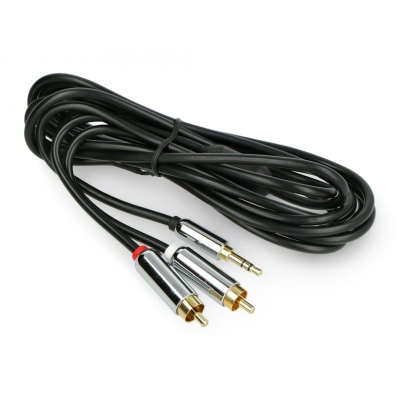 Jack 3,5mm - 2xRCA cable - black 2,5m - Blow