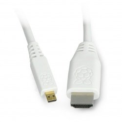 MicroHDMI cable - HDMI original for Raspberry Pi 4 - 1m - white
