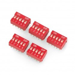 5 pole DIP switch - red