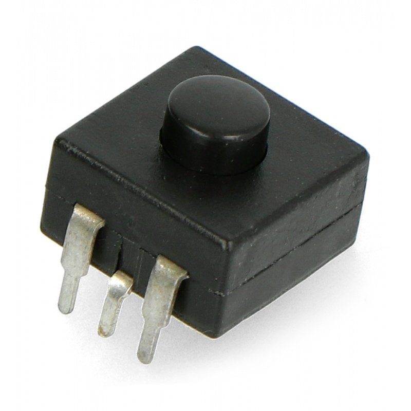 Bistable switch ON-OFF PB-12A-3, round 30V/1A - black - 5pcs.