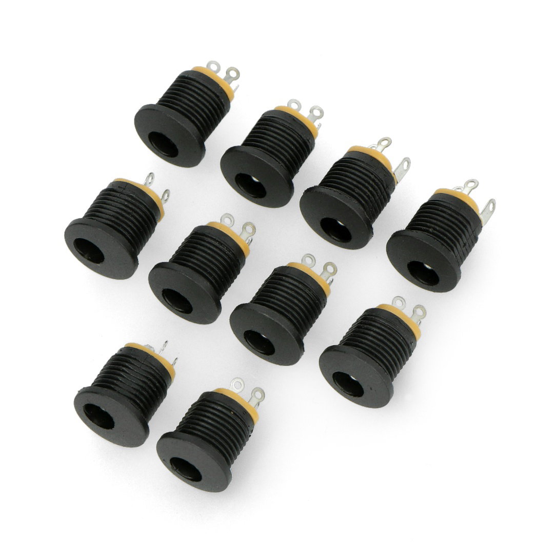 DC 5,5/2,5mm socket for case - 12mm - 10pcs.