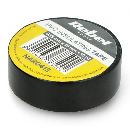 Insulating tape Rebel 0,13x19mm x 9,14m black Insulating tape Rebel 0,13x19mm x 9,14m black