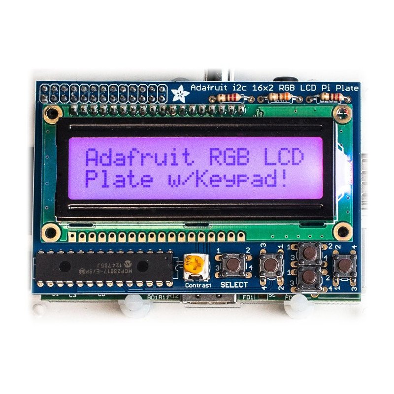 RGB positive 2x16 LCD + keypad Kit for Raspberry Pi - Adafruit
