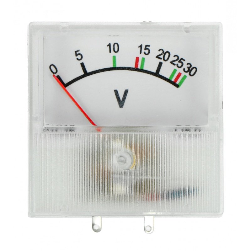 91C16 mini - 30V DC analog panel voltmeter