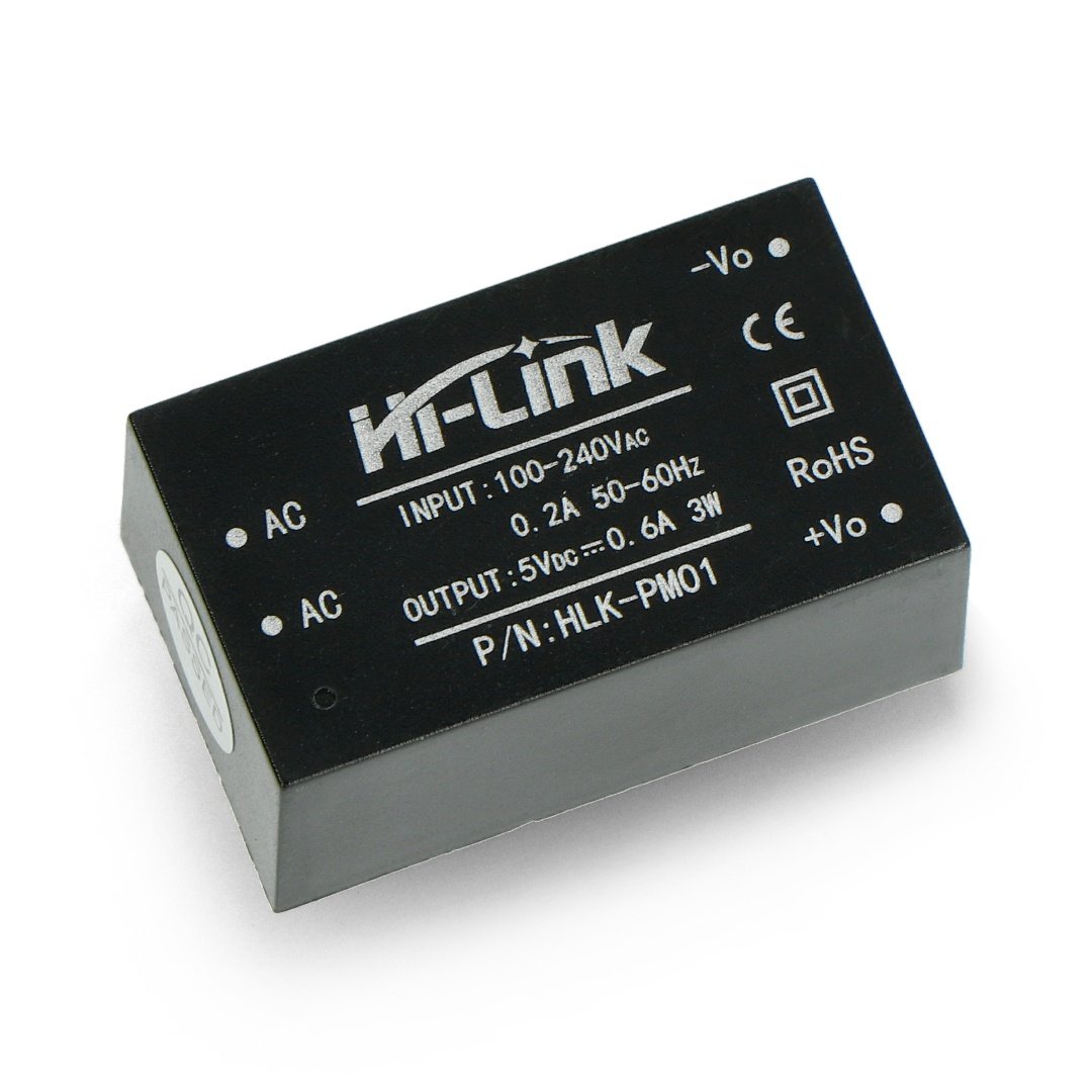 Hi-Link power supply HLK-PM01 100V-240VAC / 5VDC - 0,6A