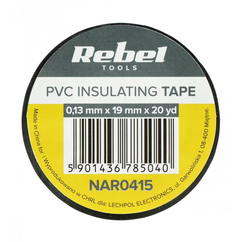 Insulating tape Rebel 0,13x19mm x 18,2m black