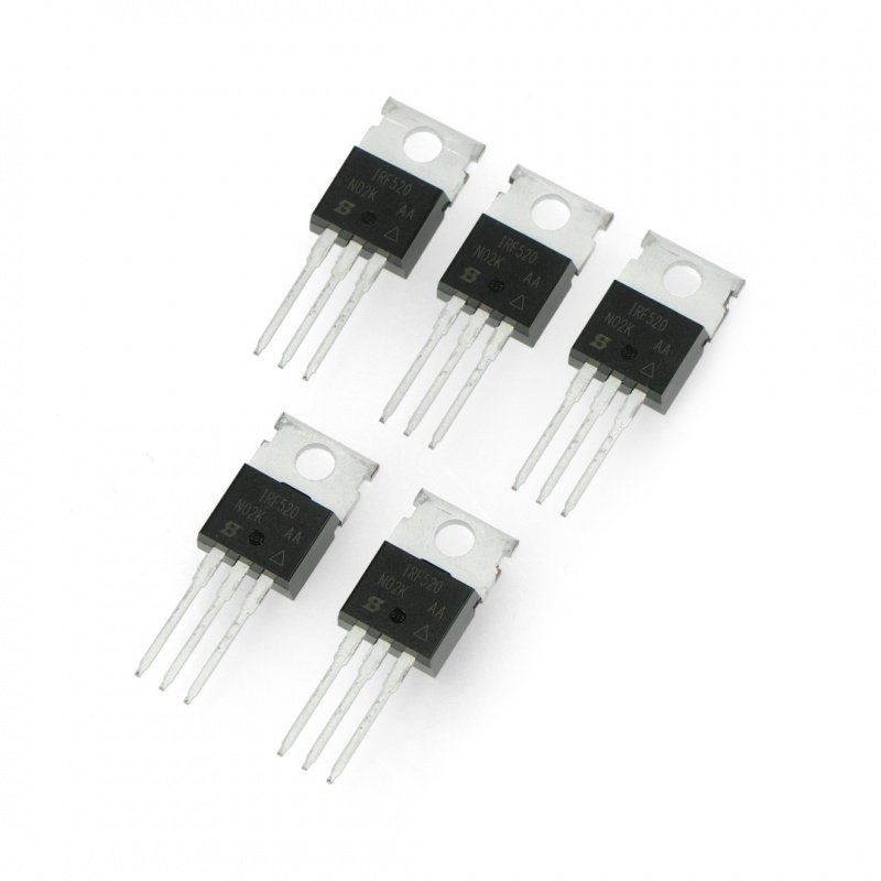 Transistor N-MOSFET IRF520NPBF - THT - 5pcs.