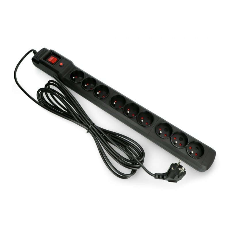 Power strip with protection Armac Multi M9 black - 9 sockets -