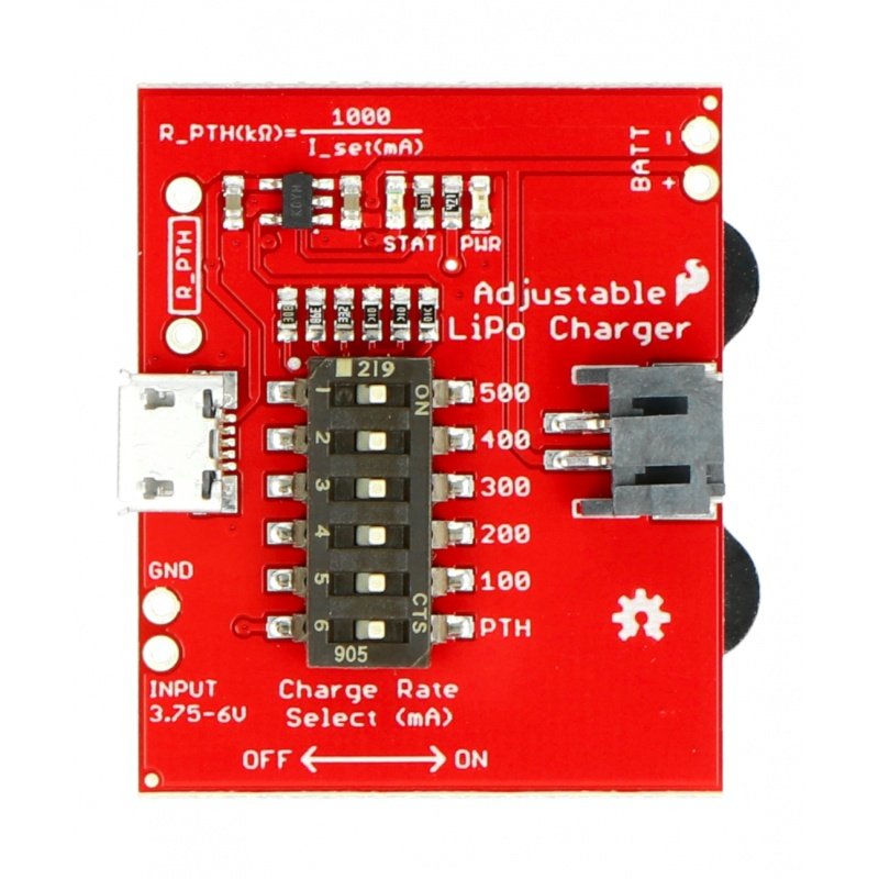 LiPo Charger 3.7V Li-Pol battery charger - with current regulation - SparkFun PRT-14380