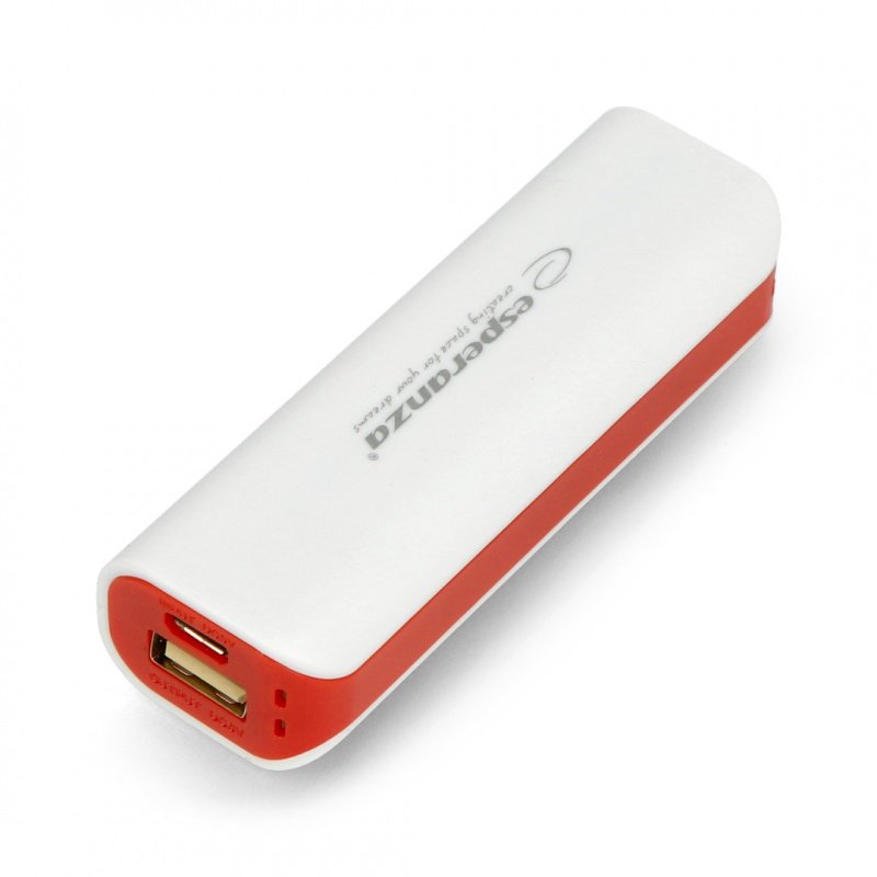 Mobile battery PowerBank Esperanza Joule EMP103WR 2200mAh - white and red