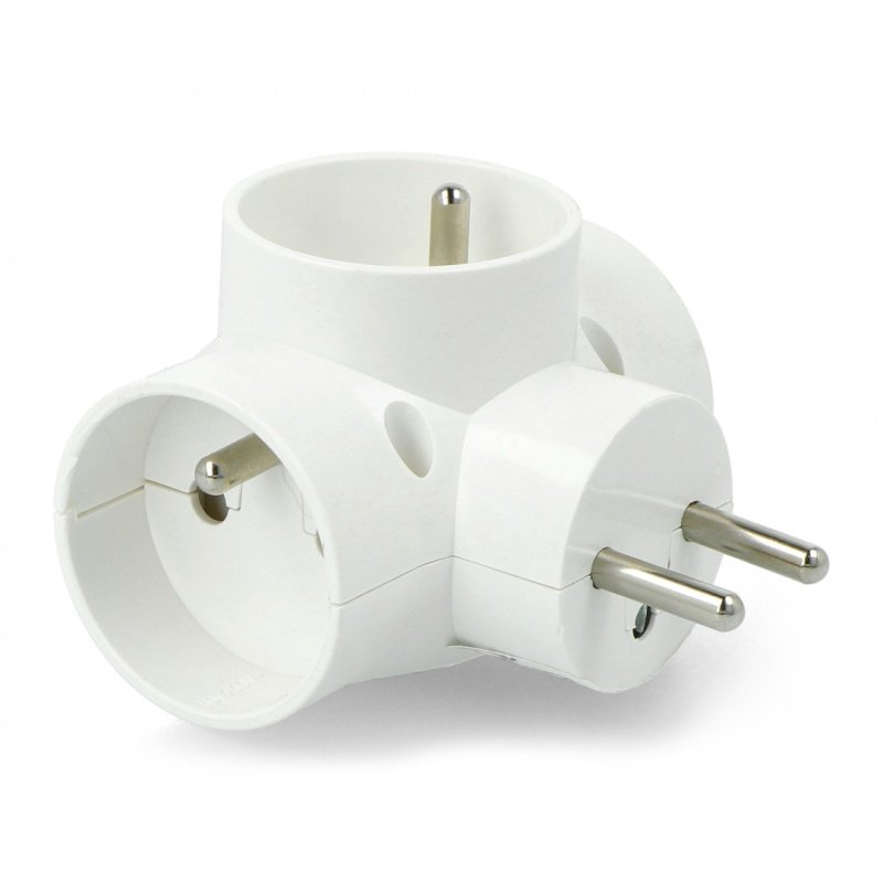 DPM triple AC 250V socket outlet splitter - white