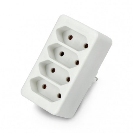 Splitter 4 sockets AC 230V 2,5A - Vorel 72402 - white Splitter 4 sockets AC 230V 2,5A - Vorel 72402 - white