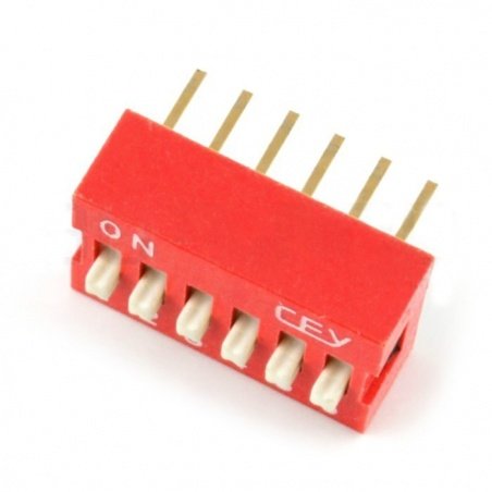20PCS Red 2.54mm Pitch 6-Bit 6 Positions Ways Slide Type DIP Switch