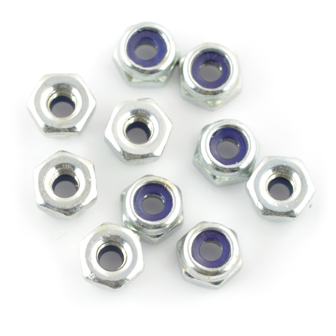 10pcs M5 Flange Locking Hex Nuts Nylon Insert Anodized Aluminum (Color Options) Purple