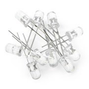 Buy LED 5mm white clear flashing - 10pcs