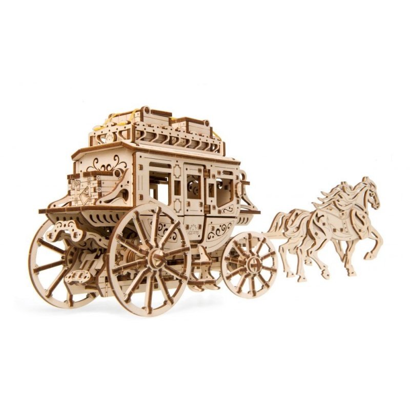 Postal stagecoach - mechanical model for assembly - veneer -