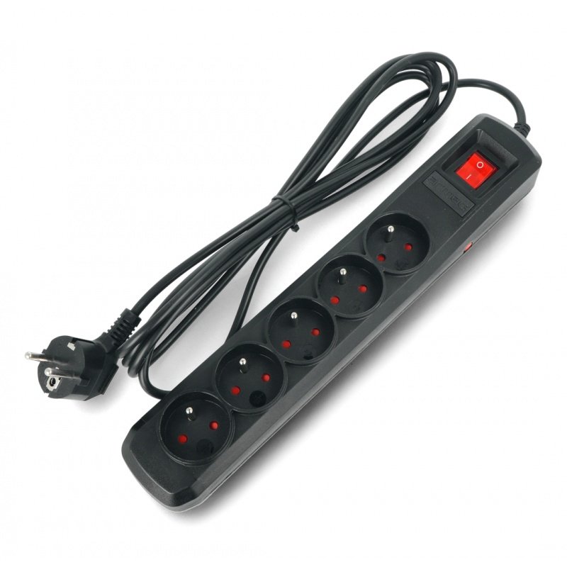 Power strip with security Armac A5 black - 5 sockets - 1,5m