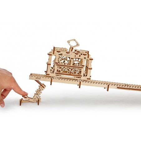 Tram on rails - mechanical model for folding - veneer - 154 Tram on rails - mechanical model for folding - veneer - 154