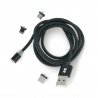 Kabel USB magnetyczny 3w1 microUSB, USB typu C, Lightning 100 - zdjęcie 1