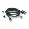 Kabel USB magnetyczny 3w1 microUSB, USB typu C, Lightning 100 - zdjęcie 2