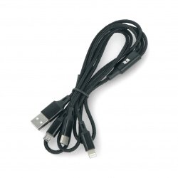 Kabel USB 3w1 microUSB, USB typu C, Lightning 100 cm