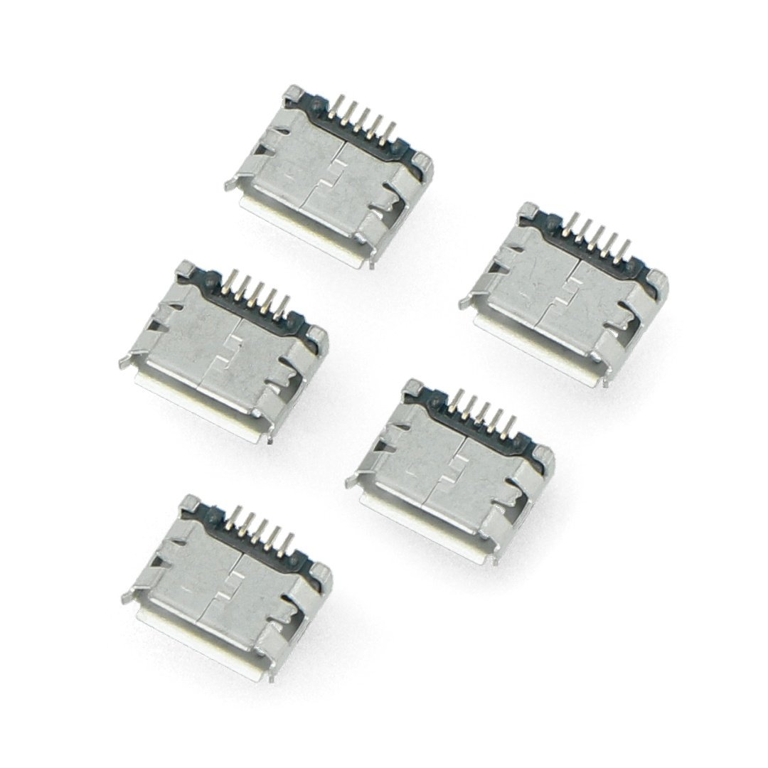 MicroUSB socket type B - SMD - 5pcs.