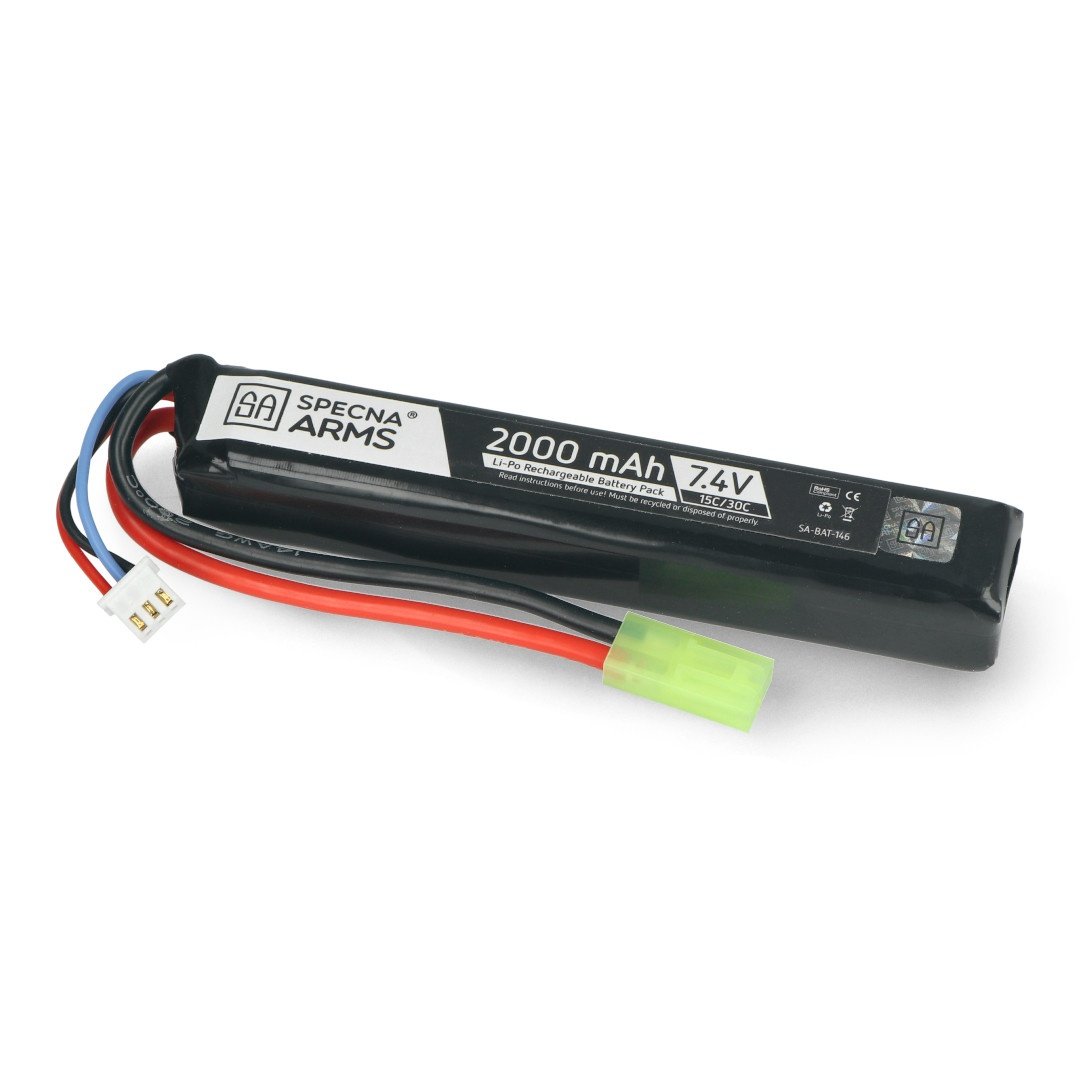 Batterie LiPo Stick 7.4V 1200mAh 20C/40C Mini Tamiya SPECNA ARMS