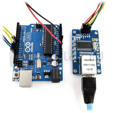 Moduł ENC28J60 podłączony z Arduino