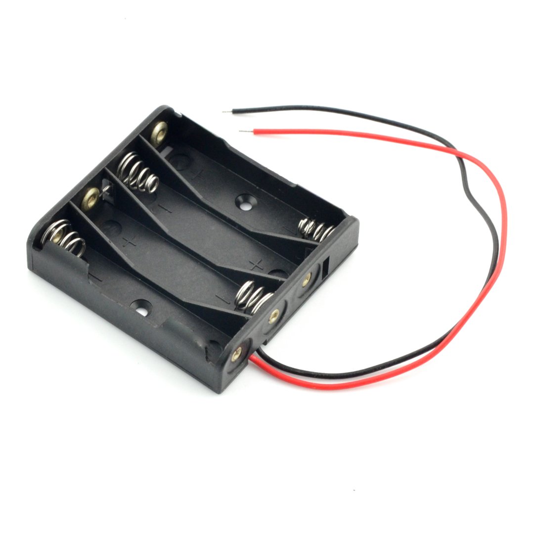 5Pcs 6V 4 x AA Battery Holder Box Case With Wire With ON/OFF Switch Black U3 