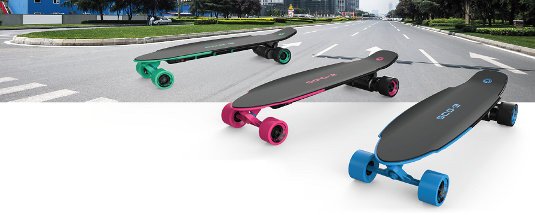 Skateboard eléctrico Yuneec E-Go 2 Deep Mint con control remoto.