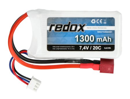 Pakiet Li-Pol Redox 1300 mAh 7,4 V 20C.