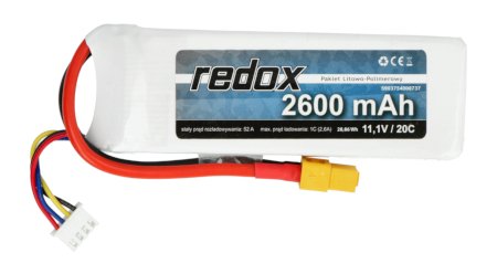 Pakiet Li-Pol Redox 2600 mAh 20C 3S 11,1 V.