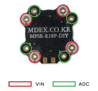 Wyprowadzenia czujnika RA18P-DIY