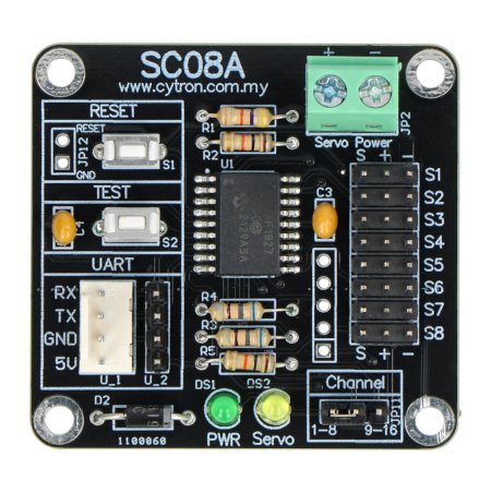 Cytron SC08A - sterownik serw 8-kanałowy