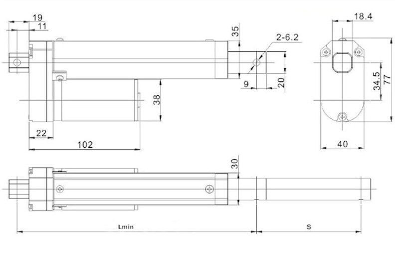 LA10 12 V electric actuator specification