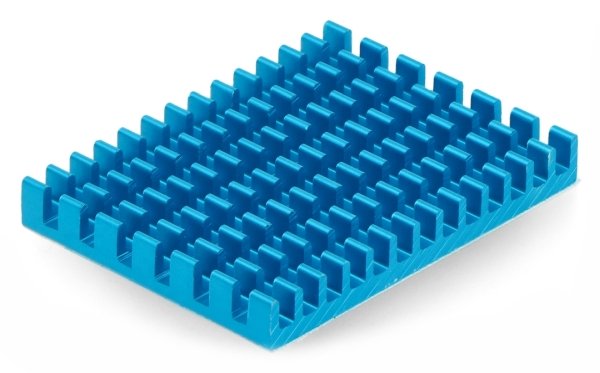 Radiator 40x30x5mm dla Raspberry Pi 4 z taśmą termoprzewodzącą - niebieski