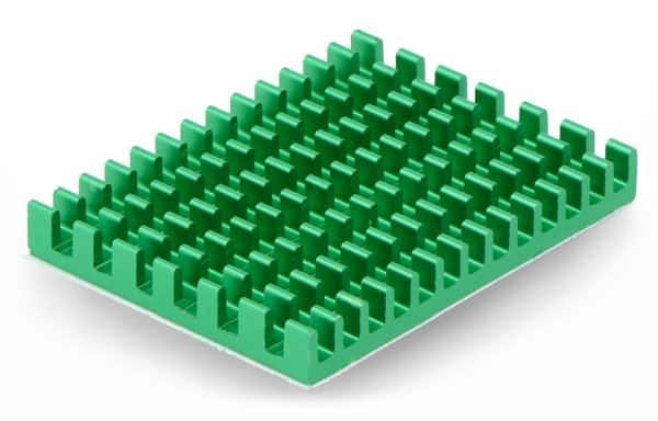 Radiator 40x30x5mm dla Raspberry Pi 4 z taśmą termoprzewodzącą - zielony