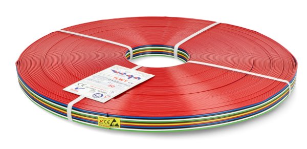 Przewód wstążkowy TLWY - 12x0,12mm²/AWG 26 - wielokolorowy - 50m