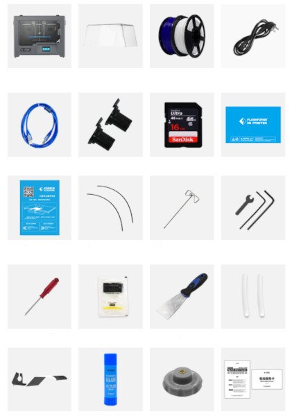 Items included in the printer kit