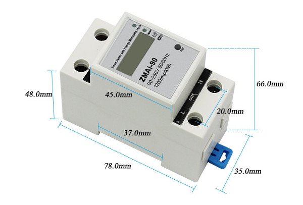 Wymiary watomierza WiFi ZMAi-90