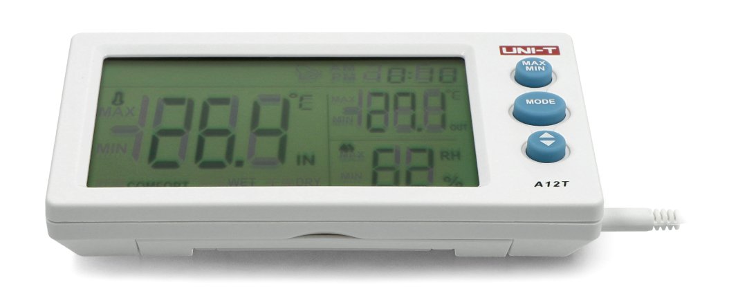 Weather station - temperature and humidity meter + Uni-T A12T external probe