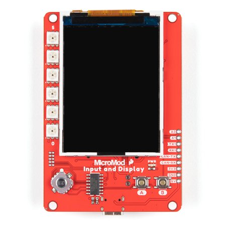 SparkFun MicroMod and Display Carrier Board posiada dwa przyciski użytkowe umieszczone w przedniej części modułu.