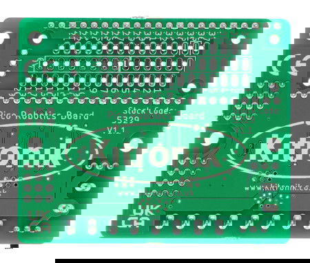Moduł firmy Kitronik do sterownia silnikami krokowymi, silnikami prądu stałego oraz serwomechanizmami.