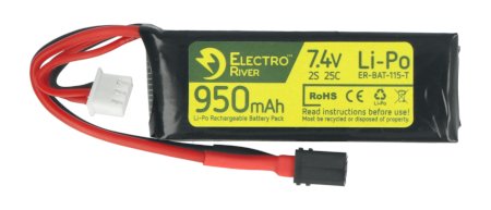 Akumulator Li-Pol Electro River 950 mAh 25C 2S 7,4 V - T-DEAN