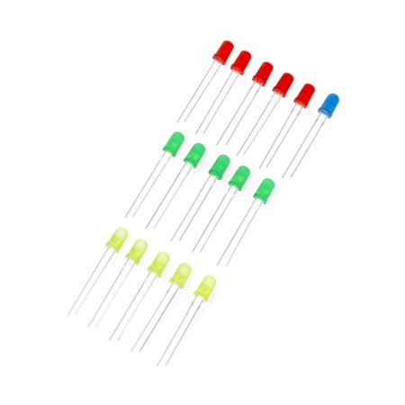 Zestaw zawiera diody w czterech kolorach.