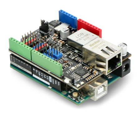 Ethernet and PoE Shield - W5500 - nakładka Ethernet i PoE do Arduino. Płytkę Arduino należy kupić osobno.